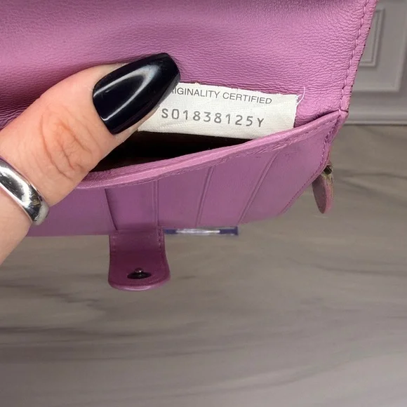 Bottega Veneta Purple Intrecciato Leather French Compact WalletAuthentic